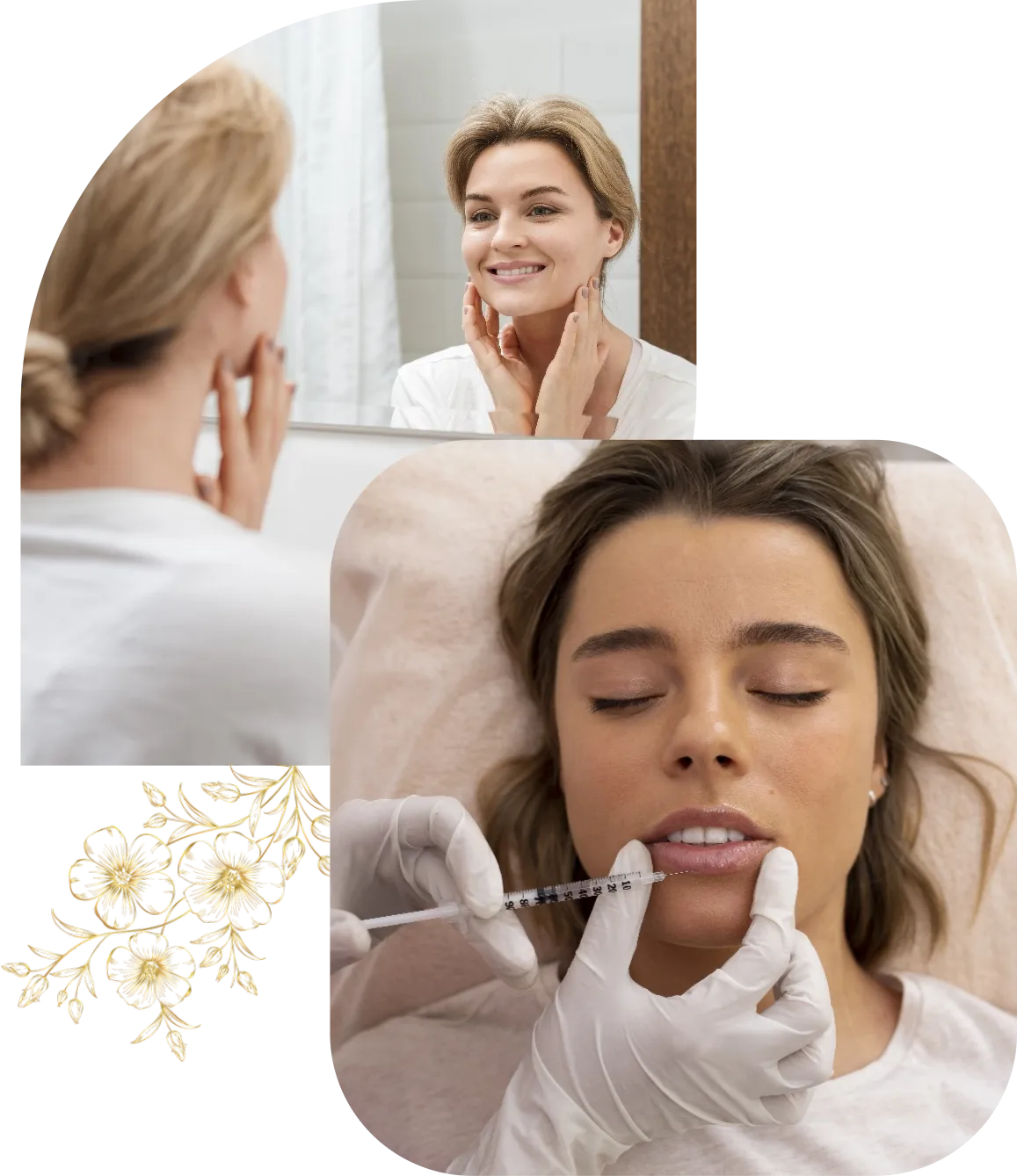 image of a girl doing anti wrinkle treatment