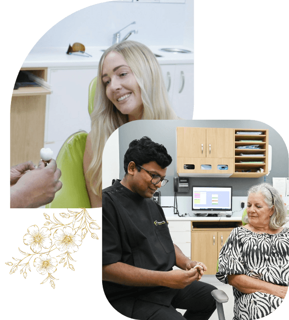 dr lakshmi showing dental implant